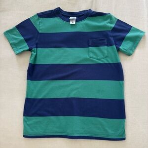 Hanna Andersson Striped Kids T-Shirt - Green and Blue